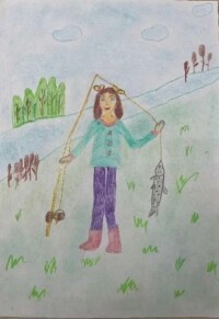 Зотова Ксюша. 7 лет. рыбалка