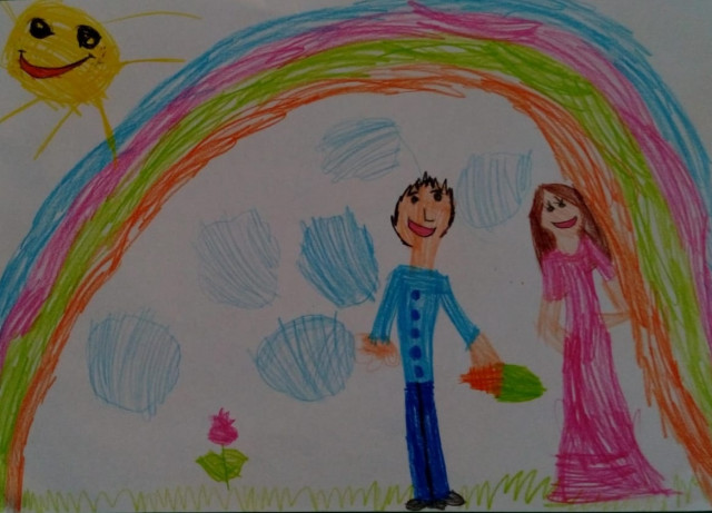 Вика Лебедева из Минска нарисовала нам свою семью.